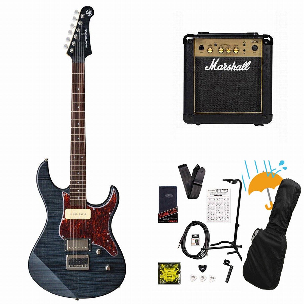 YAMAHA / PACIFICA611HFM PAC-611 TBL (トランスルーセントブラック)  エレキギター パシフィカ Marshall MG10アンプ付属エレキギター初心者セット