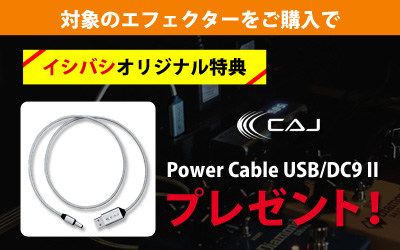 対象のエフェクターをご購入でCAJ製品[Power Cable USB/DC9 II]をプレゼント！
