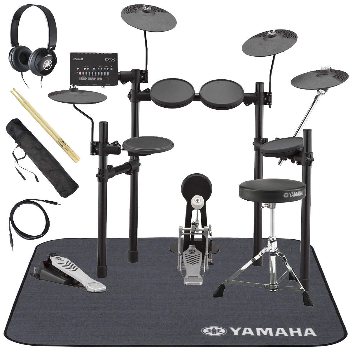 YAMAHA / DTX452KUPGS 電子ドラム ヤマハ純正ヘッドホンとスティックとマットセット
