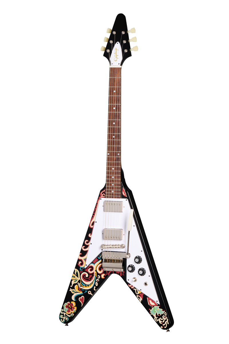 Jimi Hendrix Love Drops Flying V Ebony