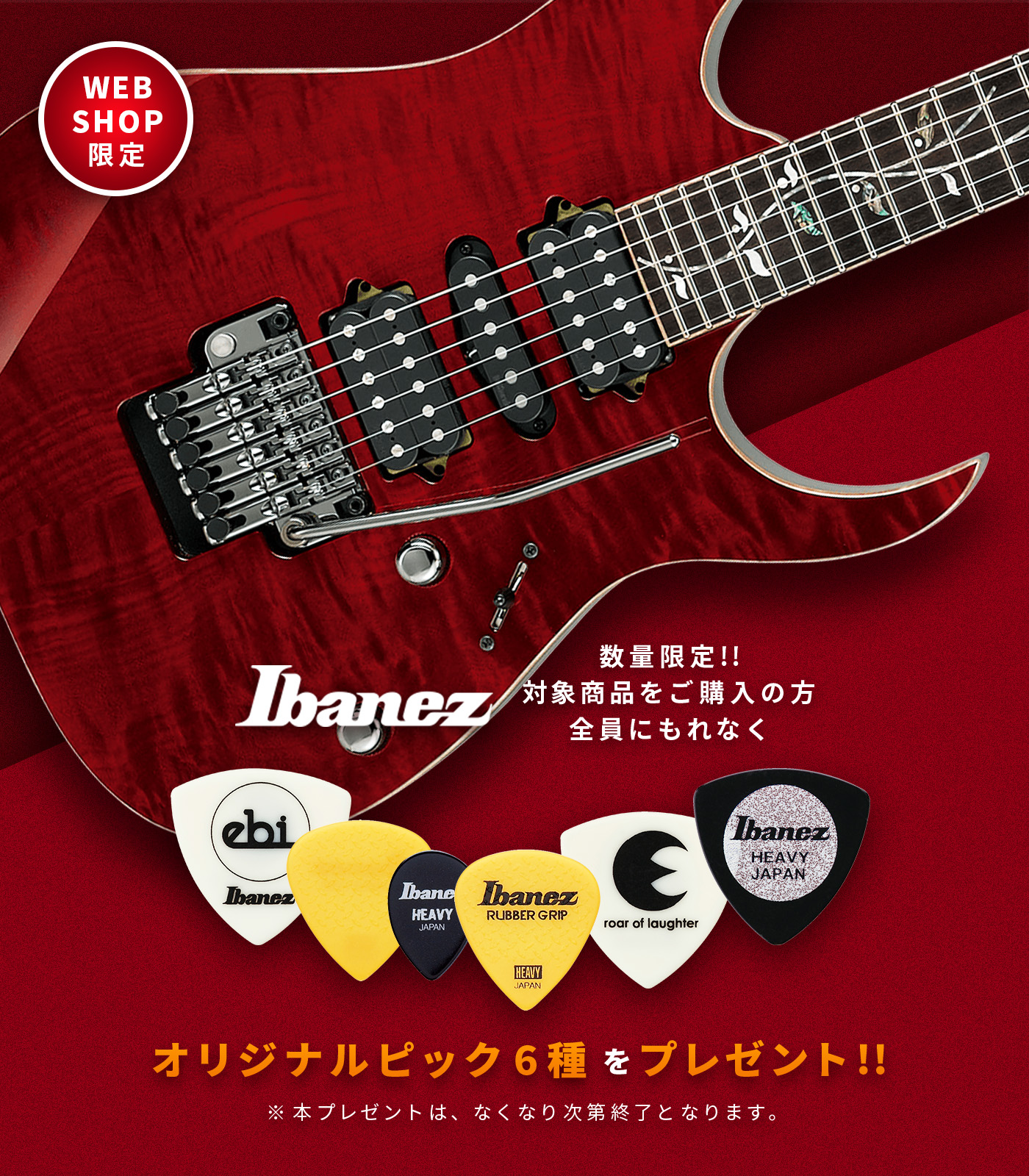 Ibanez | オリジナルピック 6種 もれなくプレゼント!【イシバシ楽器】